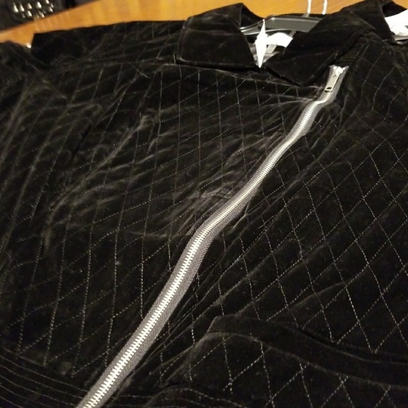 Bagatelle black velvet silver zipper coat jacket NWOT - Picture 8 of 8